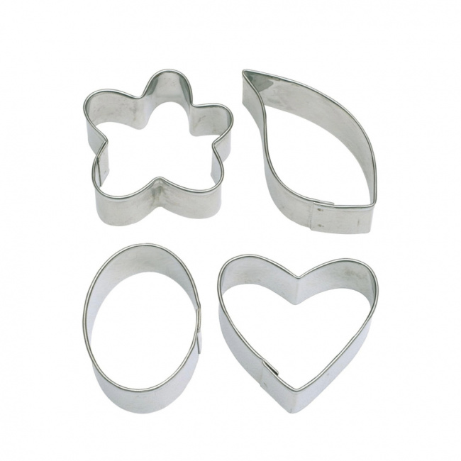 Set decupatoare Floare, Inima, Petale, Oval, 4 buc. - Wilton