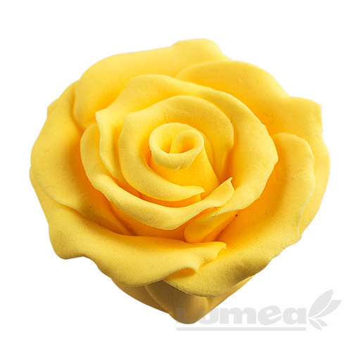 Trandafiri mari auriu din pasta de zahar, L6 cm x l 6 cm x h3 cm, 10 buc, 360g - Lumea