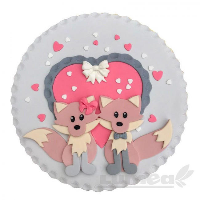 Ornament tort 2D Creative Cake vulpite "Only you" - Lumea Basmelor