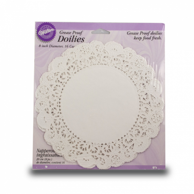 Set hartii dantelate Alb, 20 cm, 16 buc. -Wilton