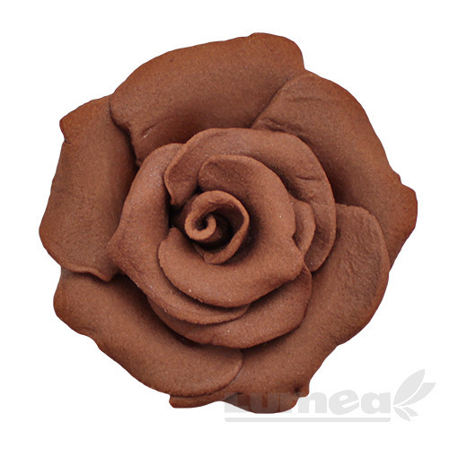 Trandafiri medii maro din pasta de zahar, L4,5 cm x l 4,5 cm x h3 cm, 30 buc, 800g - Lumea
