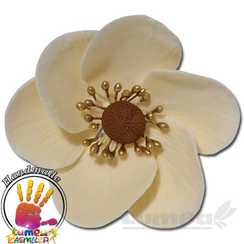 Anemona crem din pasta de zahar, L5,5 cm x l 4,5 cm x h4,5 cm, 30g - Lumea