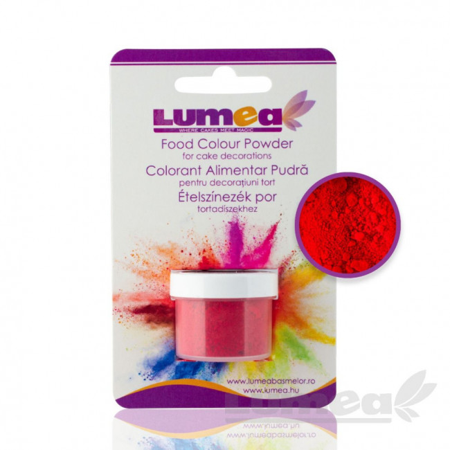 Colorant alimentar pudra Rosu aprins, 2.5g - Lumea