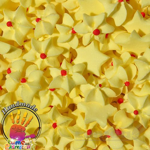 Floricele mici galben din zahar, 180 bucati - Lumea