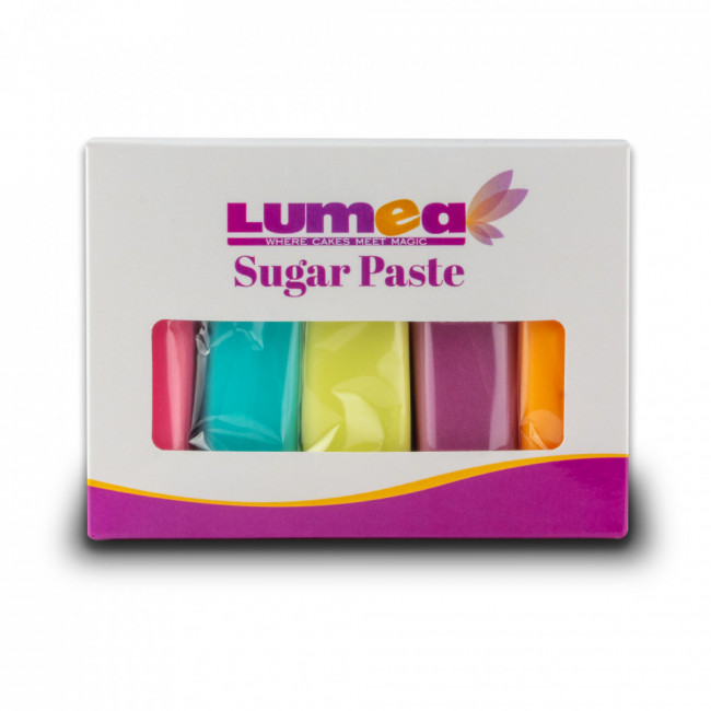 Set fondant Neon-effect mix, 100g x 5 buc. - Lumea