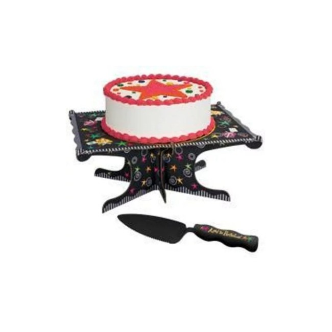 Suport tort Negru "Aged for Perfection" cu spatula inclusa - Wilton