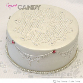 Салфетка изкуство Фееричен прах дантела силиконов калъп - Crystal Lace - Img 4