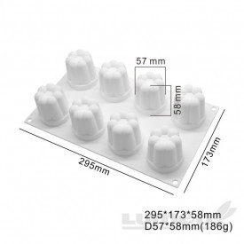 Силиконова форма за пуканки, Ø6cm x 5.5cm, 29.5cm x 17.5cm x 6cm, 8 кухини - The World - Img 2