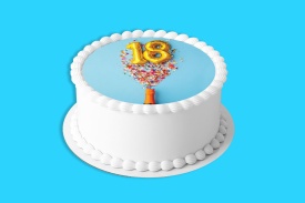 Торта за рожден ден на Vafa модел "18" с конфети и шампанско - Светът - Img 2