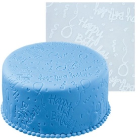 Covoras silicon cu model "Happy Birthday", 51cm - Wilton - Img 2