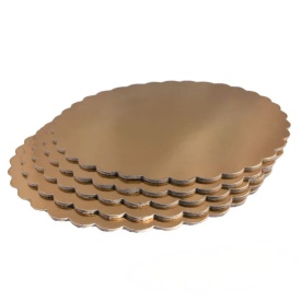 Discuri tort groase aurii dantelate, 24 cm, 5 buc. - Lumea