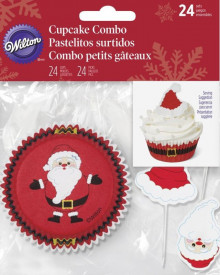 Hartii briose Mos Craciun cu curea si topper 24 buc. - Wilton - Img 1