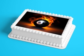 Imagine comestibila tort din Zahar, 8 Ball - Lumea - Img 2