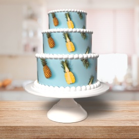 Imagine comestibila tort din Zahar A4 model Ananas - Lumea - Img 2