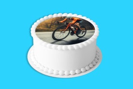 Imagine comestibila tort din Zahar Biciclist pe Cursa - Lumea - Img 4
