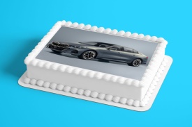 Imagine comestibila tort din Zahar BMW Gri sedan - Lumea - Img 2