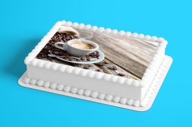 Imagine comestibila tort din Zahar Ceasca de Cafea - Lumea - Img 2