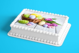 Imagine comestibila tort din Zahar, Cosulet plin cu ou de paste - Lumea - Img 2