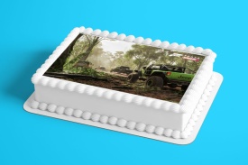Imagine comestibila tort din Zahar Forza Horizon masini in Jungla - Lumea - Img 2