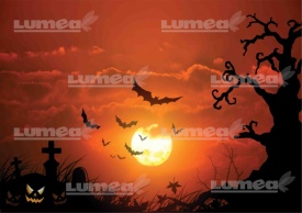 Imagine comestibila tort din Zahar, Halloween model 1 - Lumea - Img 1