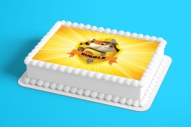 Imagine comestibila tort din Zahar, Paw Patrol Rubble - Lumea - Img 2