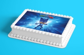 Imagine comestibila tort din Zahar PJ Masks, Catboy - Lumea - Img 2