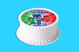 Imagine comestibila tort din Zahar PJ Masks, Eroii in Pijamale model 1 - Lumea - Img 4