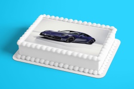 Imagine comestibila tort din Zahar Porsche Albastru - Lumea - Img 2