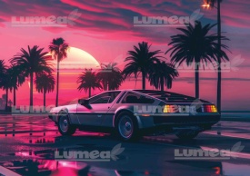 Imagine comestibila tort din Zahar, Retro Sunset model 2 - Lumea - Img 1