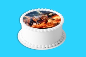 Imagine comestibila tort din Zahar T-Rex - Lumea - Img 4