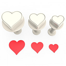 Set decupatoare Inimioare simple, 2.5, 3, 4 cm, 3 buc. - Lumea - Img 2