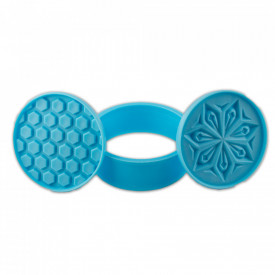 Stampile biscuiti, fursecuri, model de fagura si floare, 2 buc. - Lumea - Img 1