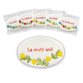 Tablita "La multi ani" cu Lalele din pasta de zahar - Lumea - Img 3