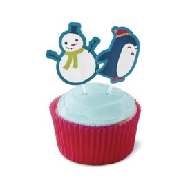 Toppers pentru briose model Om de zapada si pinguin, 12 buc. - Wilton - Img 2
