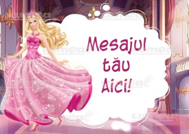 Vafa tort Barbie cu MESAJ PERSONALIZAT model 1 - Lumea - Img 1
