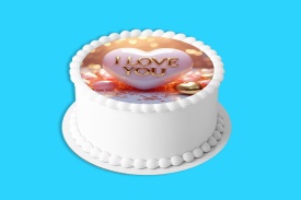 Vafa tort model "I Love You" cu Scris Auriu - Lumea - Img 4