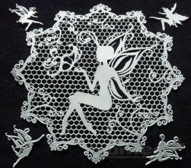 Салфетка изкуство Фееричен прах дантела силиконов калъп - Crystal Lace - Img 5