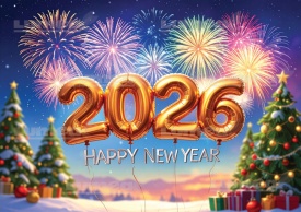 Снимка на ядлива торта от захар, Честита Нова година "2025" модел 2 - Светът