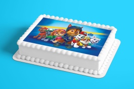 Снимка на ядлива торта от Sugar Cake Paw Patrol Paw Patrol team together Blue model - The World - Img 2