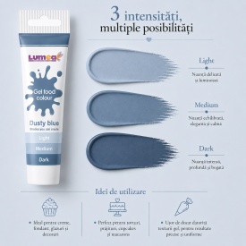 Colorant alimentar gel Dusty Blue, tub, 30g - Lumea - Img 3