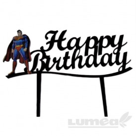 Figurine acrylic Superman "Happy Birthday" - Lumea Basmelor