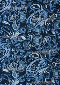Imagine comestibila tort din Zahar A4 model Paisley Albastru - Lumea