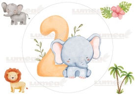 Imagine comestibila tort din Zahar, aniversara cu Animale "1-9" - Lumea - Img 2