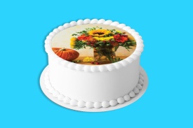 Imagine comestibila tort din Zahar, Buchet de Toamna model 5 - Lumea - Img 4