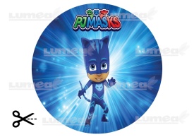 Imagine comestibila tort din Zahar PJ Masks, Catboy - Lumea - Img 3