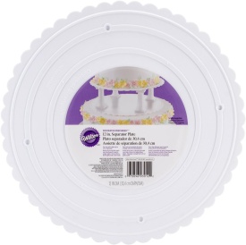 Taler rotund alb dantelat, 30,5 cm - Wilton