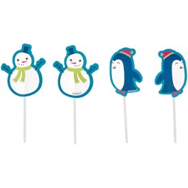 Toppers pentru briose model Om de zapada si pinguin, 12 buc. - Wilton - Img 3
