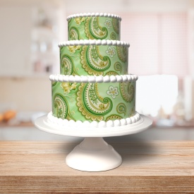 Vafa tort A4 model Paisley Verde - Lumea - Img 2