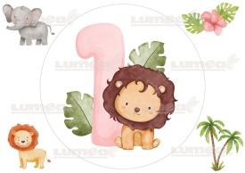 Vafa tort aniversara cu Animale "1-9" - Lumea - Img 1