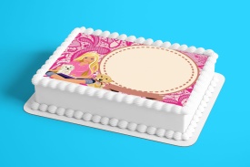 Vafa tort Barbie cu MESAJ PERSONALIZAT model 6 - Lumea - Img 2